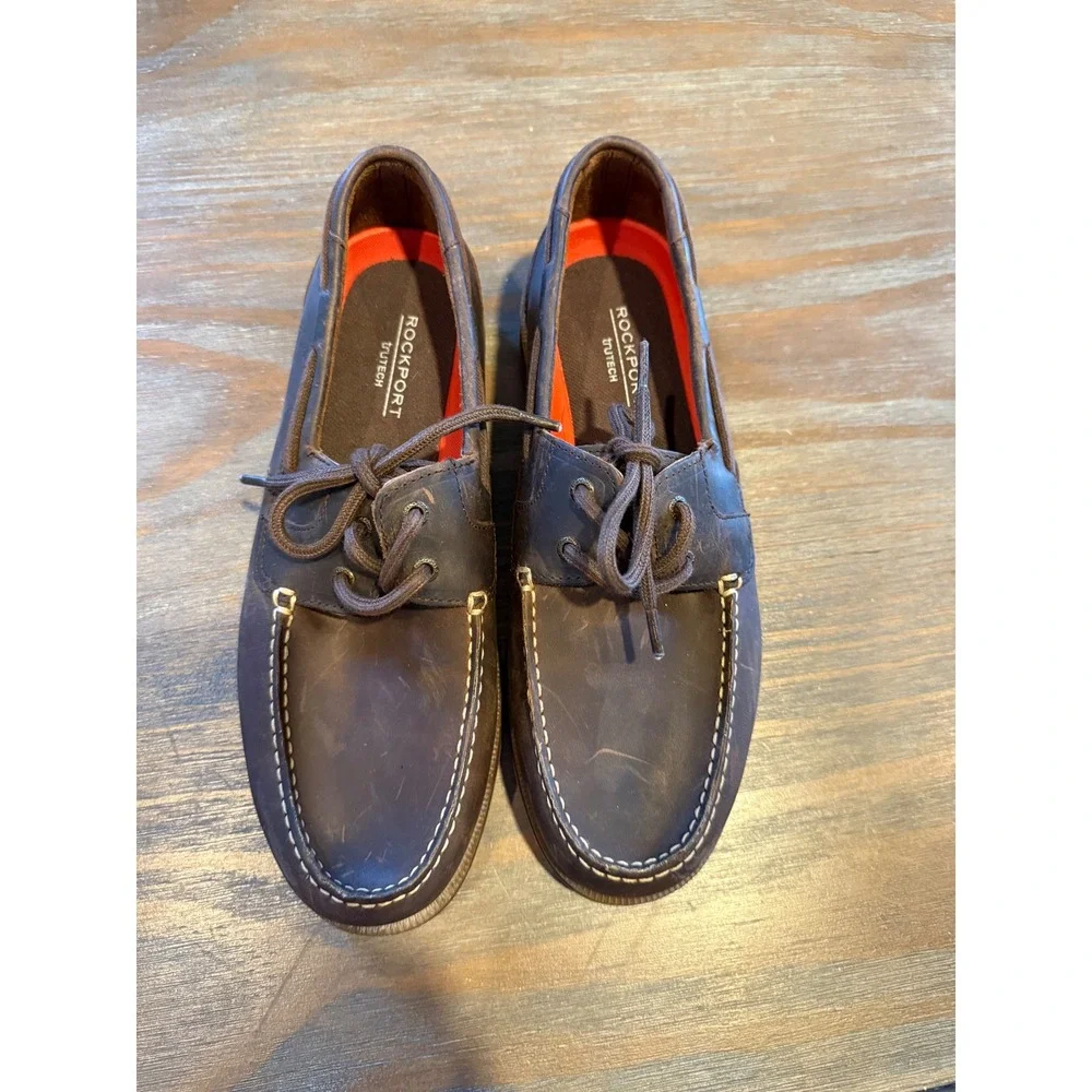 Rockport Southport Boat Shoe Men's 8 Brown Leather‎ NWOB Classic Casual Comfort